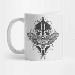 Moth and dagger white Mug